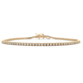 2.20 Carat Round Natural Diamond Tennis Bracelet 14K Yellow Gold 7" Women's Men